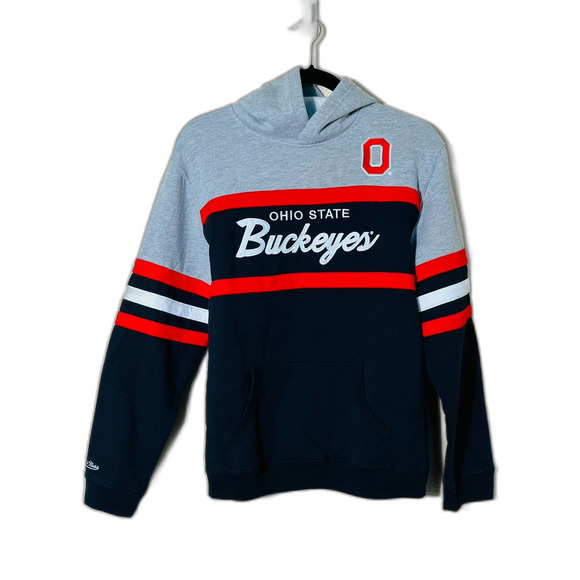 Mitchell & Ness Ohio State Buckeyes Vtg Logo Head Coach Youth XL Hoodie - Picture 1 of 9